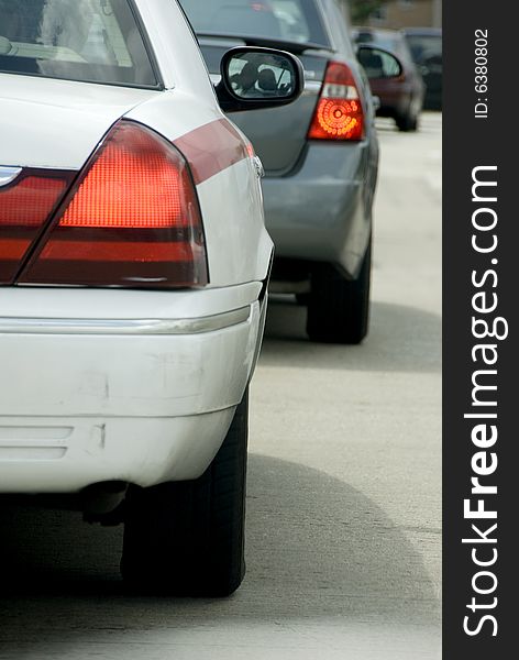 Closeup of a bumper of a white automobile. Closeup of a bumper of a white automobile