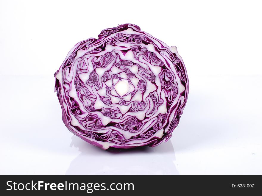 Macro image of a red cabbage section. Macro image of a red cabbage section