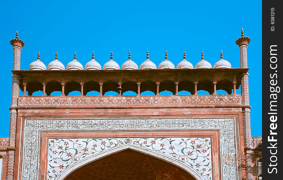 Taj Mahal gate in India. Taj Mahal gate in India