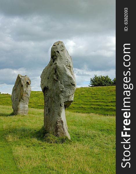 Large ancient stones on the meadow