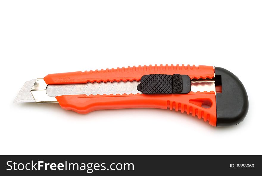 Red knife on a white background