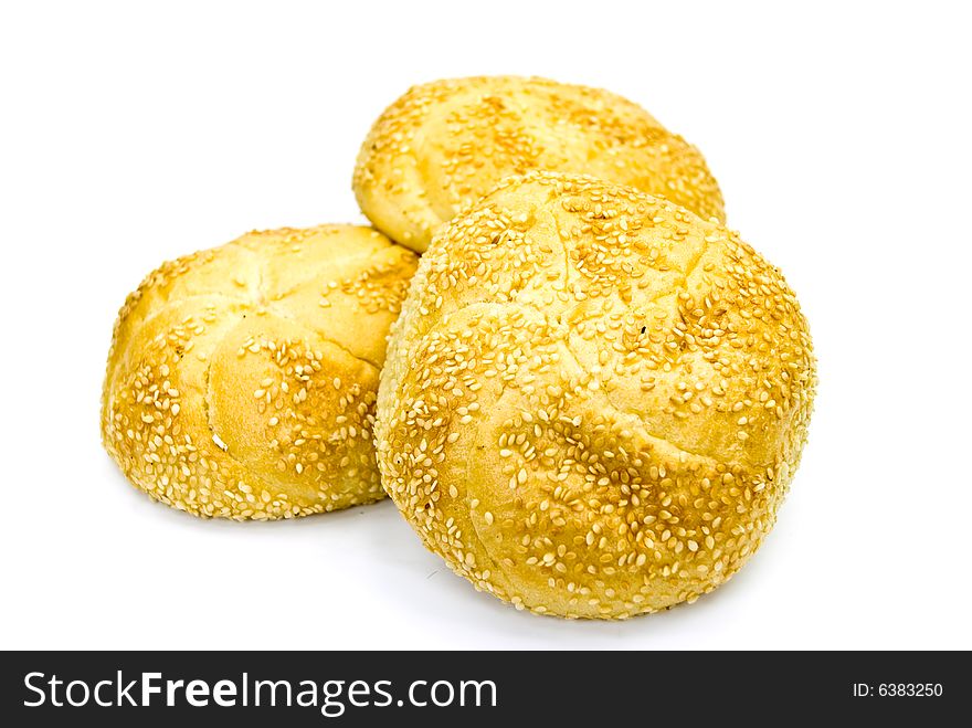 Stack of big,sesame buns  .