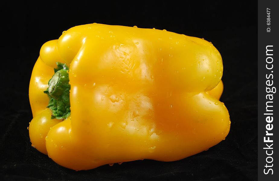 Yellow Bell Pepper with Black background