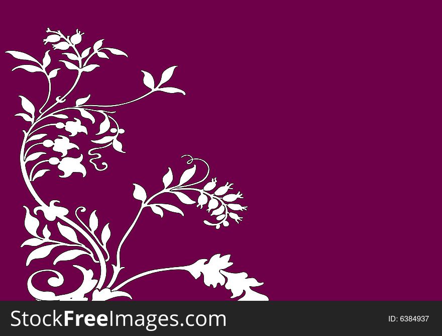 A floral design in a maroon background