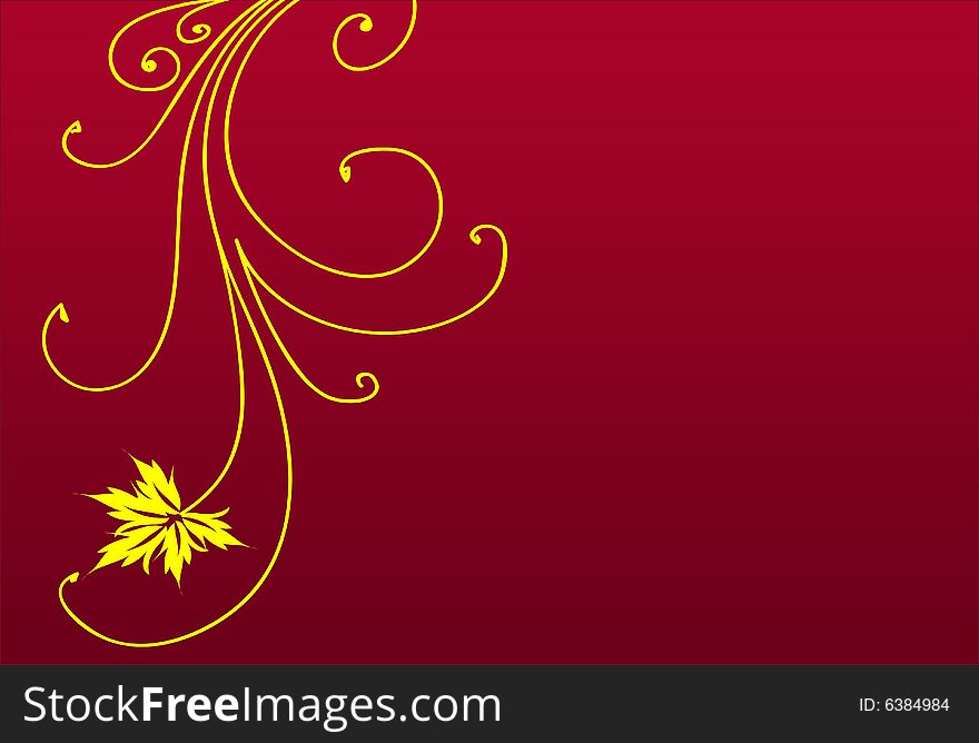 A floral design in a maroon
 background