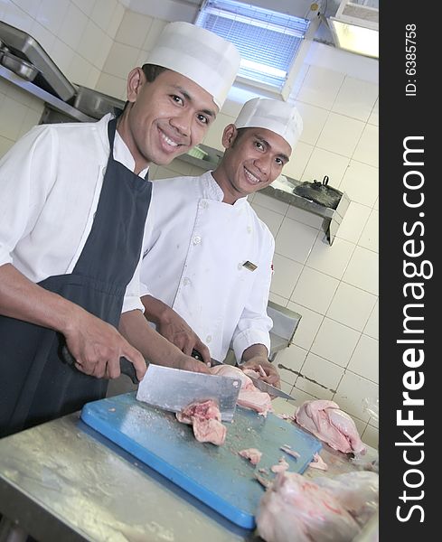 Chef at butcher