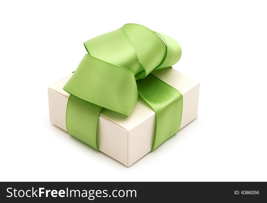 One  fancy gift box on white background