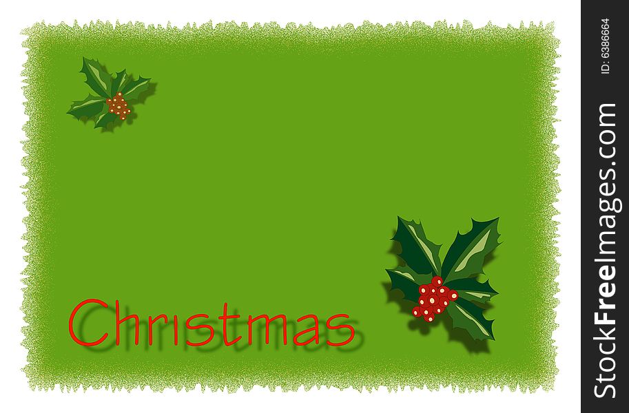 Brightly green christmas card with text. Brightly green christmas card with text