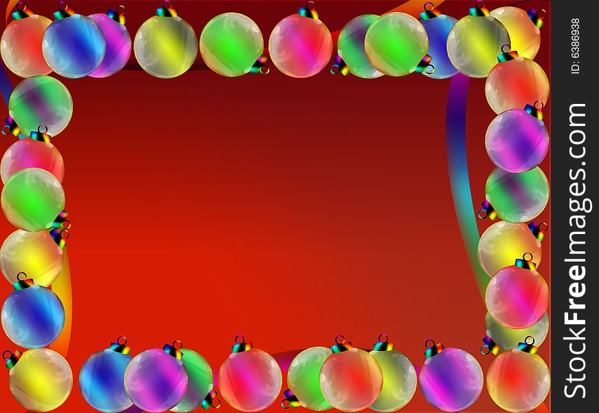 A frame of balls for christmas