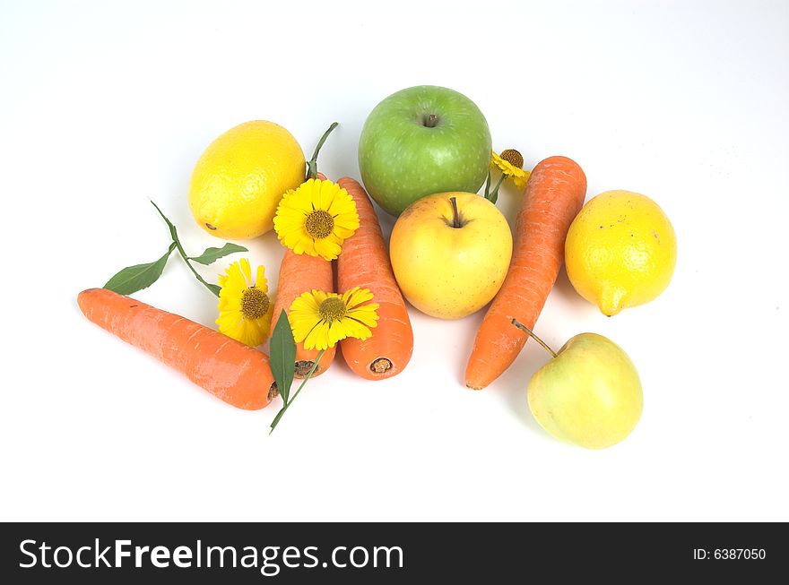 Colorful fresh group of  fruits and vegetables