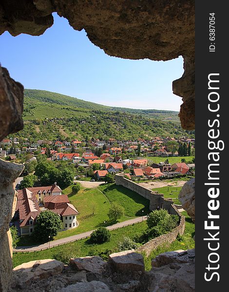 View of Devin town from Devin castle, Slovakia