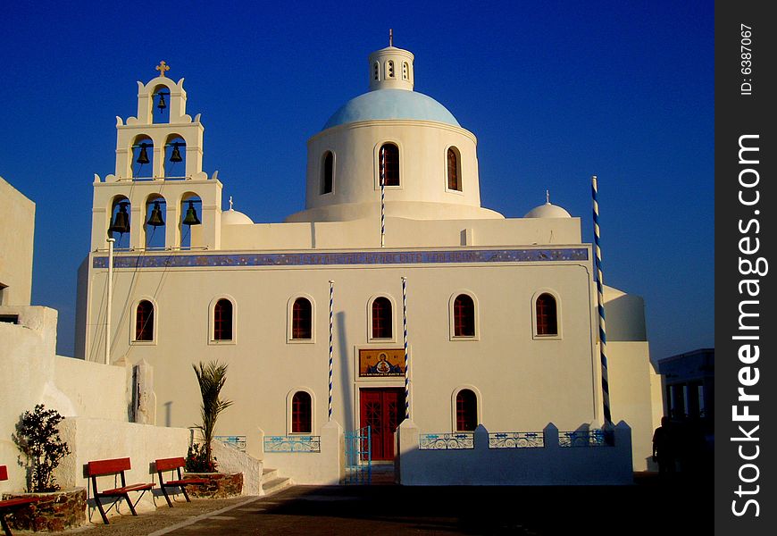 Beautiful white church in Santorini-Greece. Beautiful white church in Santorini-Greece