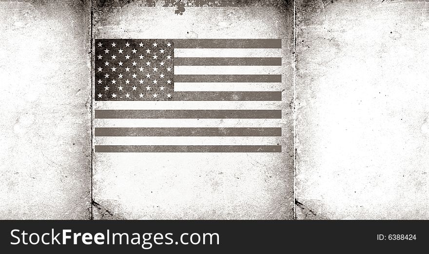 Old USA flag with old paper background