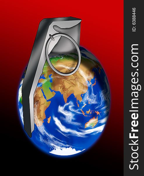 World Grenade. State of earth illustration