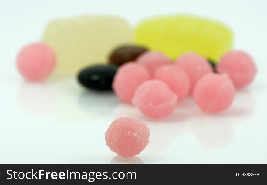 Colorful candies in white isolation. Colorful candies in white isolation