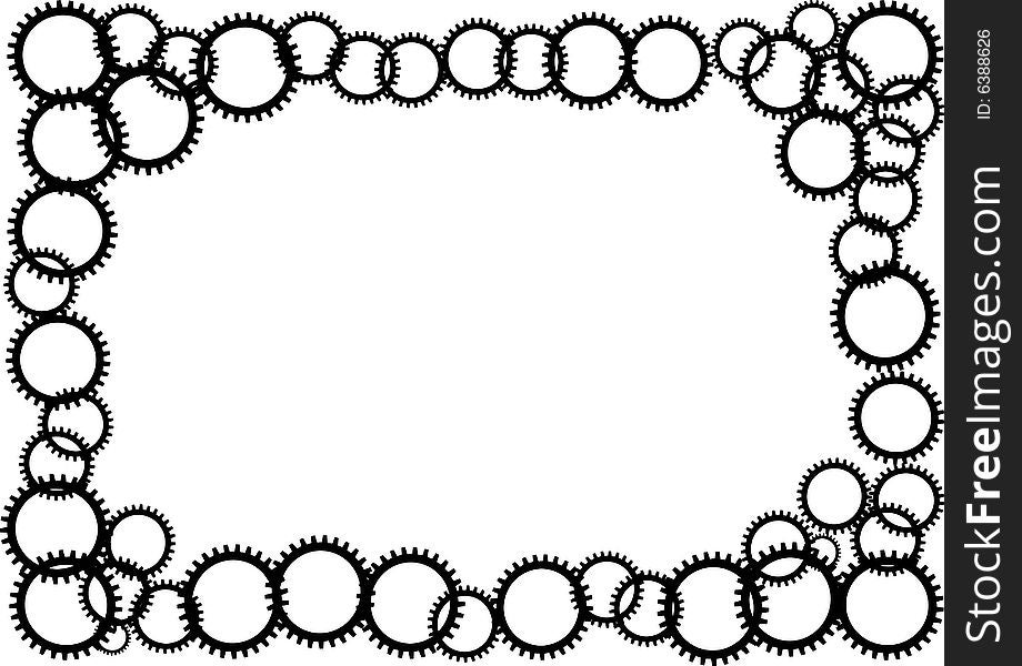 Black sprocket on white background. Black sprocket on white background