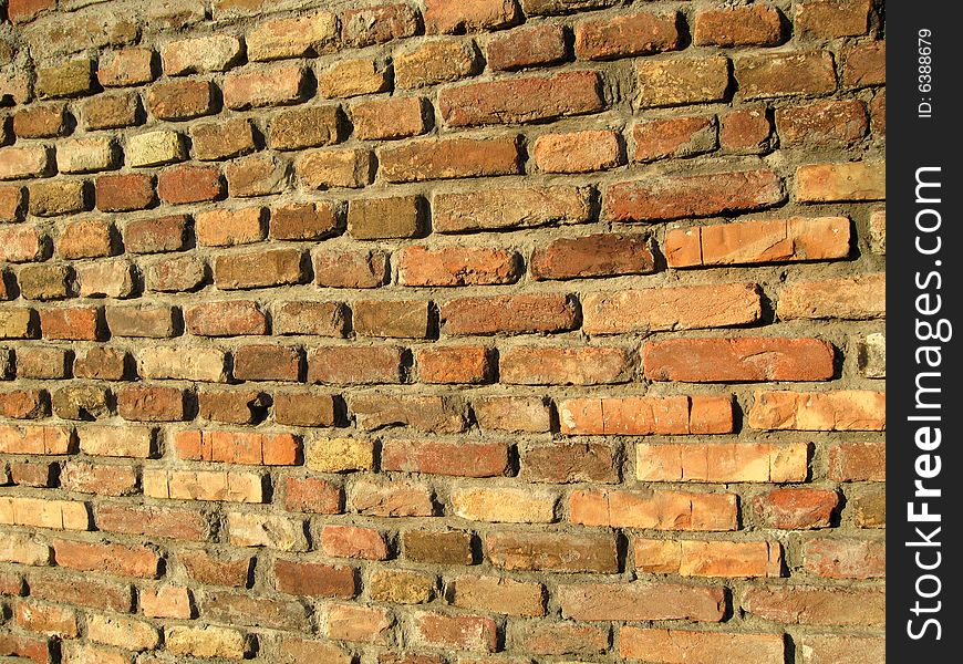 Photo of the medieval brick wall in fortress