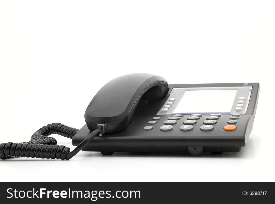 Black cord telephone