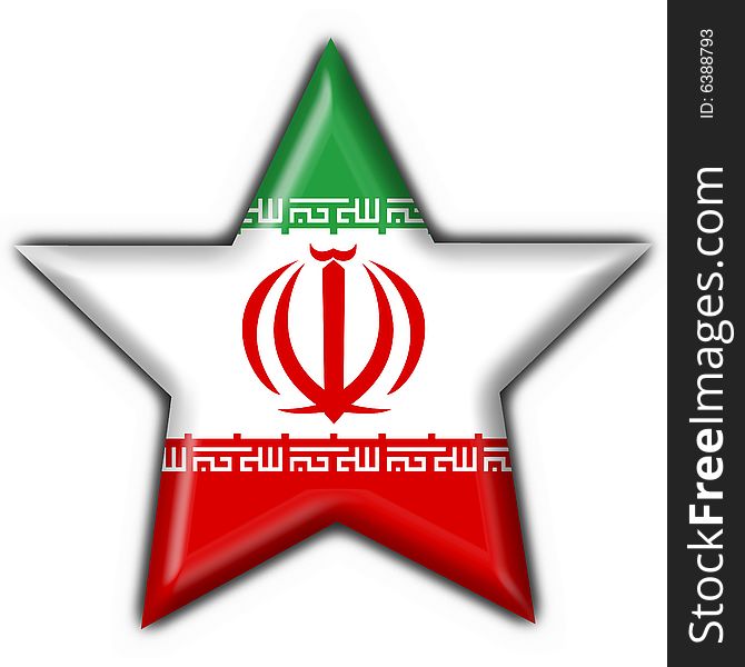 Iran Button Flag Star Shape