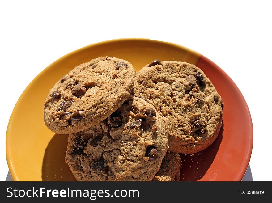 American cookie close-up isolated over white
