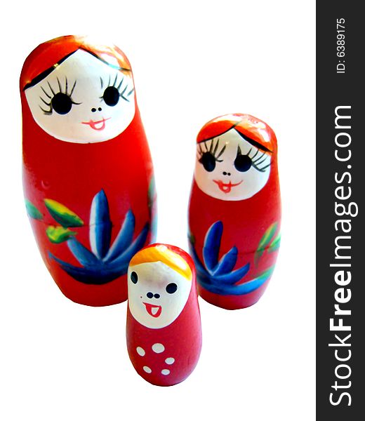 Family of tree matrioska Russian dolls. Family of tree matrioska Russian dolls