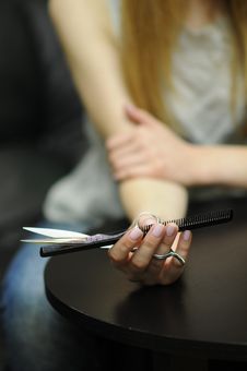 Scissors And Comb In His Hand Barber Stock Photography Scissors And Comb In His Hand Barber Stock Photography