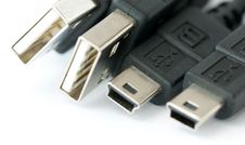 Macro Detail Of Usb Plugs And Other Terminals Stock Photography
