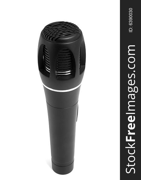 Modern Black Microphone Isolated On White