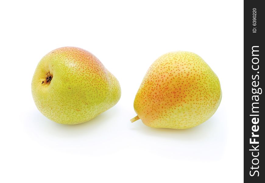 Two pears isolated on the white background.