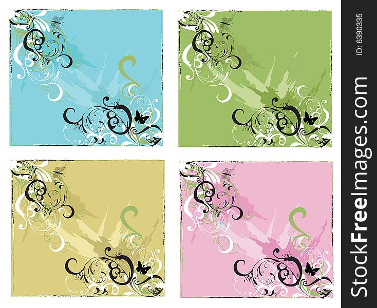 Set of decorative backgrounds with grungy patterns. Set of decorative backgrounds with grungy patterns
