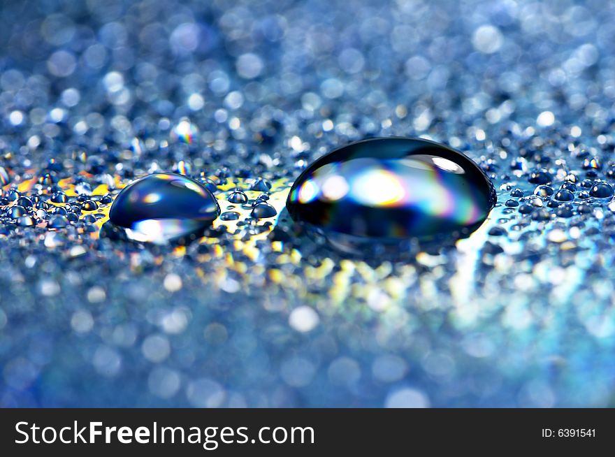 Close-up of water-drops on glass background