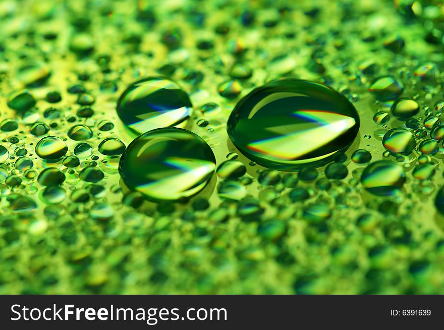 Close-up of water-drops on glass background