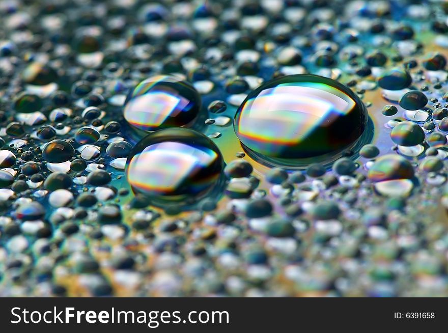 Close-up of water-drops on glass background