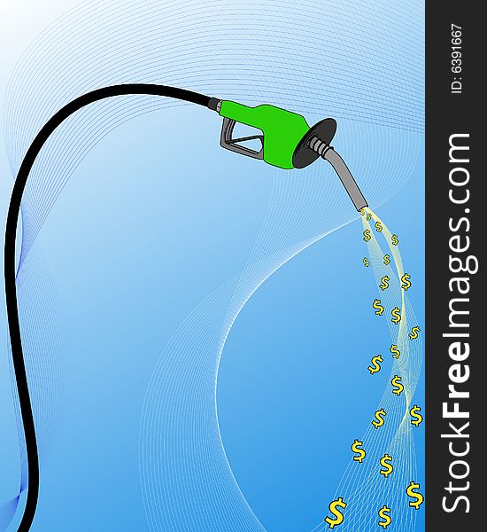 Gas pump dollar illustration