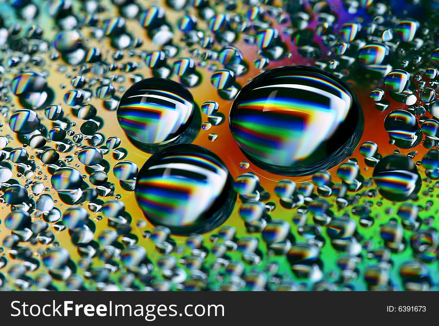 Close-up of water-drops on glass background