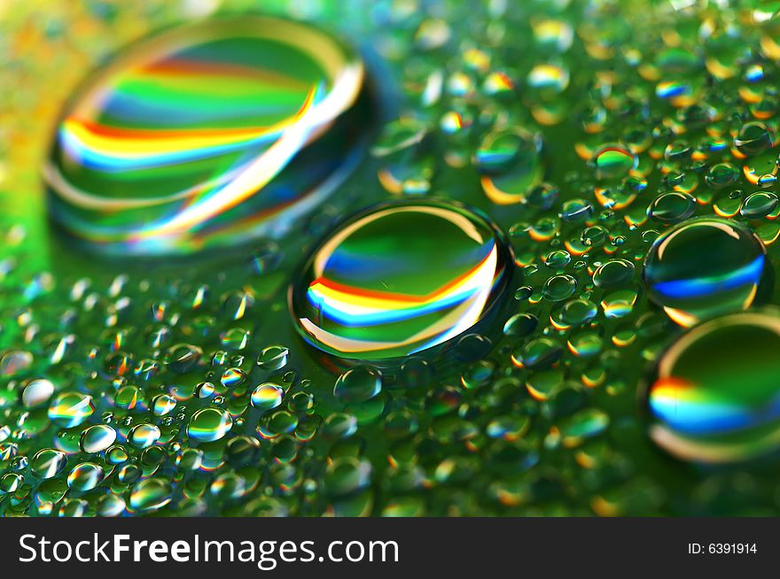 Close-up of water-drops on glass background