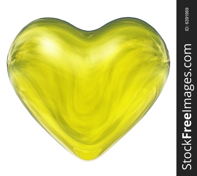 High Resolution Yellow 3D Heart