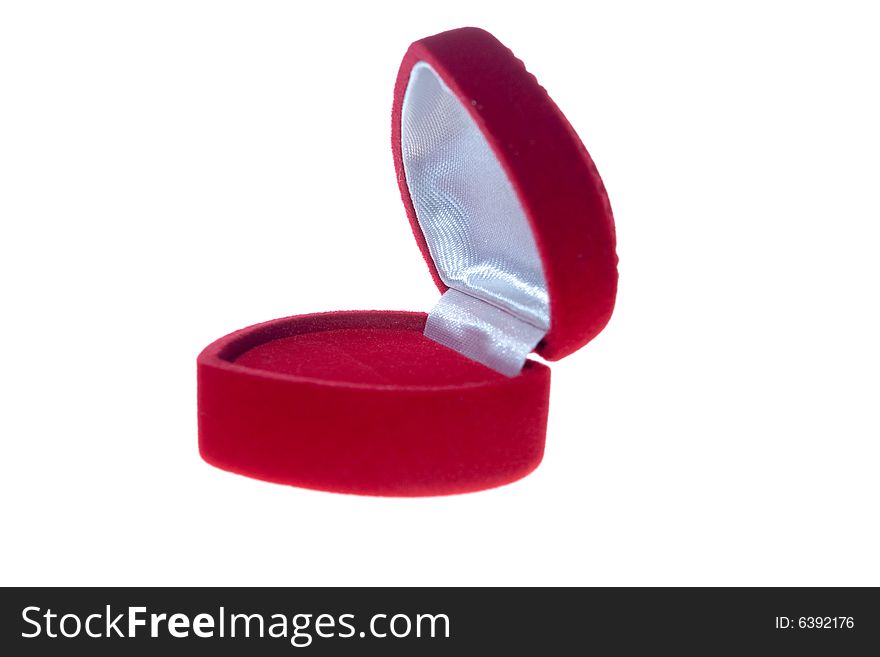 Wedding ring box on a white background
