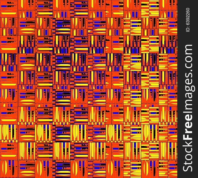 Pattern of colored cubes and lines. Pattern of colored cubes and lines