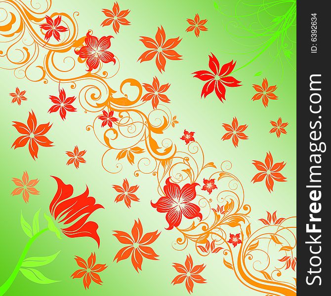 Gradient background with floral patterns. Gradient background with floral patterns