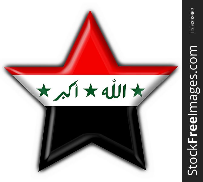 Iraq button flag - 3d made. Iraq button flag - 3d made