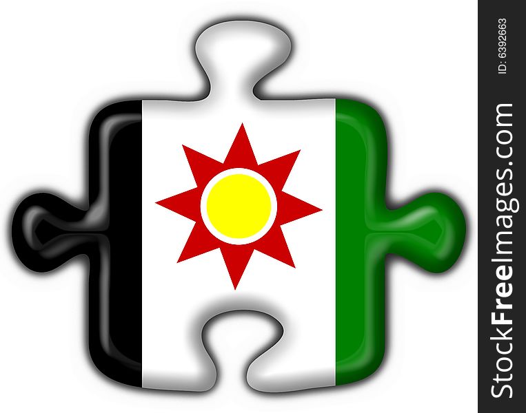 Iraq button flag puzzle shape