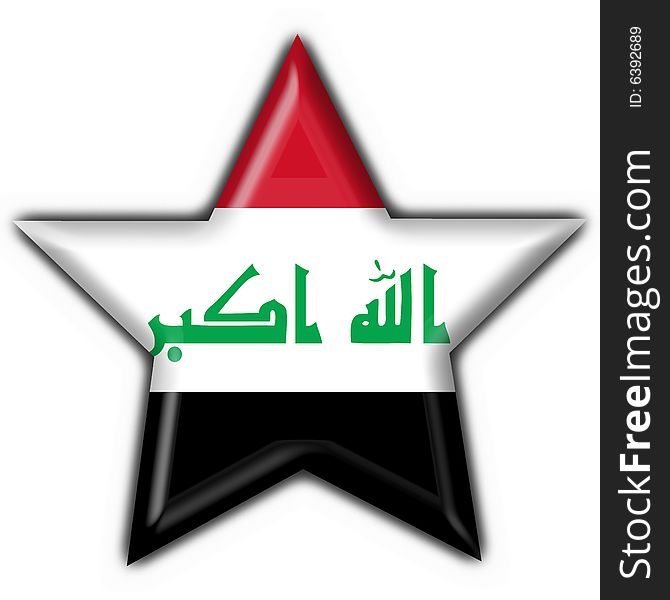 Iraq Button Flag Star Shape