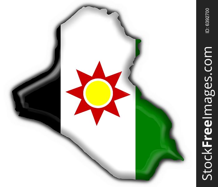 Iraq button flag map shape