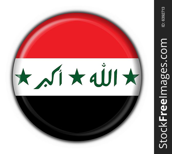 Iraq Button Flag Round Shape