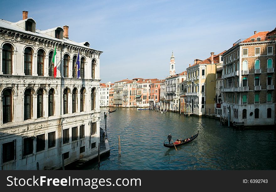 Gondolier In Venice, Italy