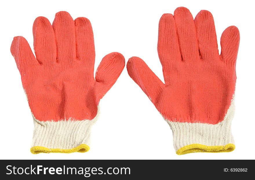 The protective glove on white background