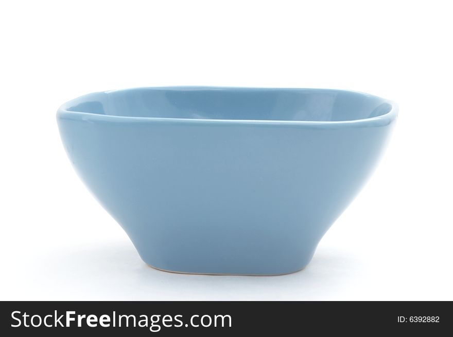 Blue bowl isolated on white background