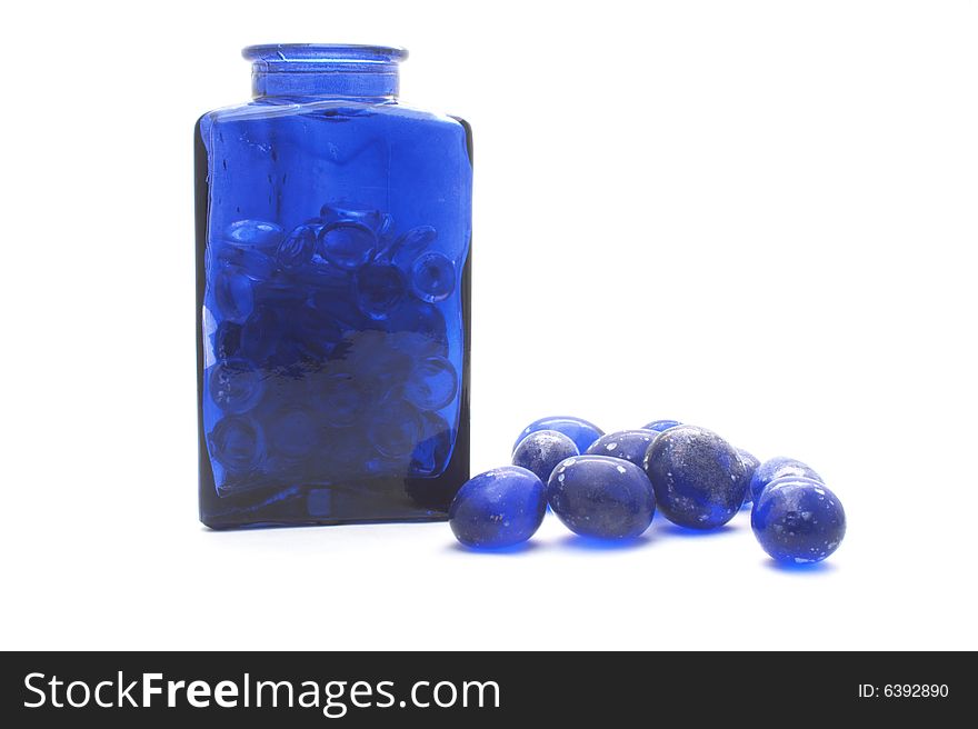 Blue glass bottle