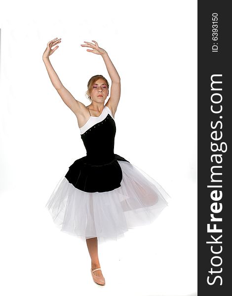 Ballerina With Eyes Closed In Concentration